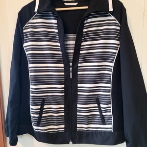 Allison Daley Black and White Striped Jacket